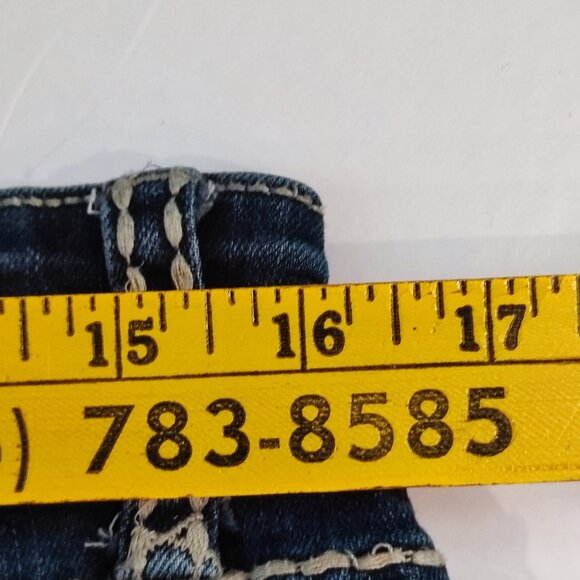 Sexy Couture jeans Boot cut stretch dark wash denim women's junior size 15 - Picture 14 of 16